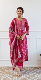 RASHMI PINK   COLOURED TREDITIONAL WEAR KURTA SET
